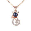 Custom Couples Photo Pendant Necklaces 100 Languages I Love You Necklace Projection Memory Lovers Jewelry