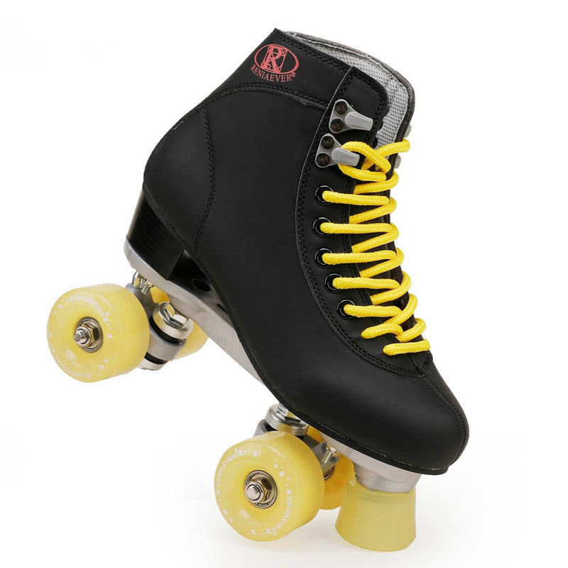 Women's Roller Skates Black and Wine Red 4 Wheels  Shoe High-Toe Quad