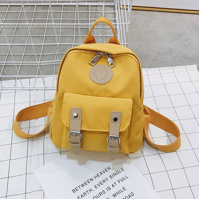 Backpack Women Small Teenage School Bag Fashion New High Quality Zipper Female Backpacks Double Belt Mini Shoulder Bags Travel