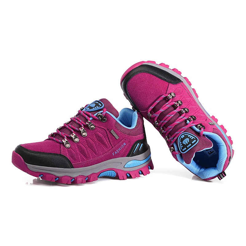 Autumn Spring Women Outdoor Leather Trekking Hiking Shoes Woman Mountain Sneakers Treking Walking Camping Trail Climbing