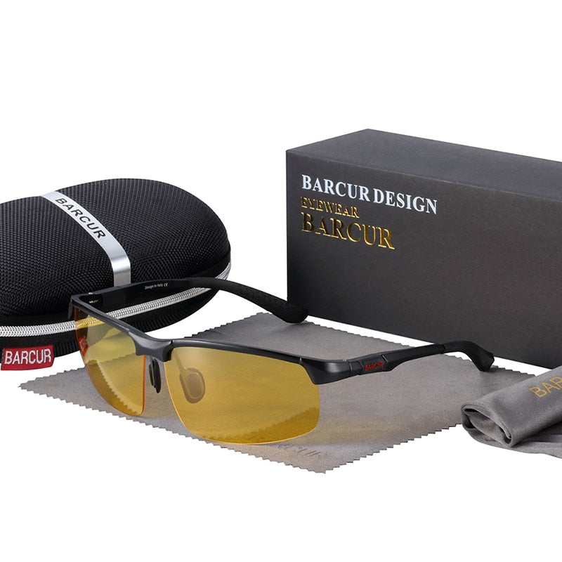 BARCUR Aluminium Magnisium Sport Sunglasses Polarized Light Weight Driving Glases Men Women