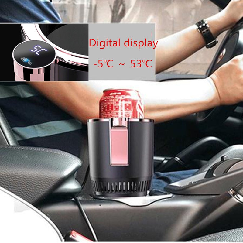 DC 12V Car Heating Cooling Cup 2-in-1 Car Office Cup Warmer Cooler Smart Car Cup Mug Holder Tumbler Cooling Beverage Drinks Cans