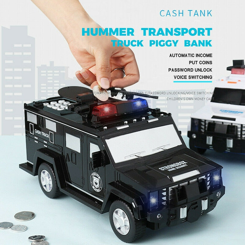 Moneybox Paper Money Box Kids Big Safe Saving Coin Box  Piggy Bank Large Music Toy Music Password Cash Truck Car Cash Machine