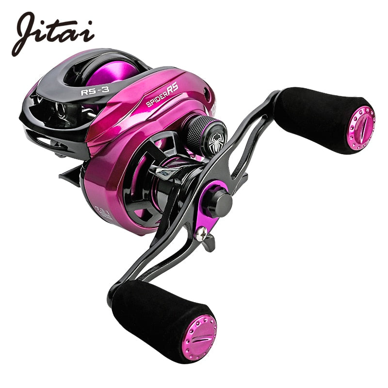 Jitai RS-3 Gull Wing Baitcasting Fishing Reel 7.3:1 High Speed 19 LB Max Drag UltraLight Spool Carp Casting Reel Fishing