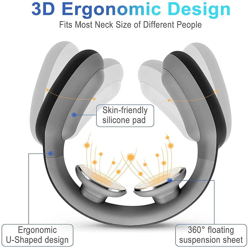 Electric Neck Massager Massage Pain Relief Tool Health Care Relaxation Cervical Vertebra Physiotherapy