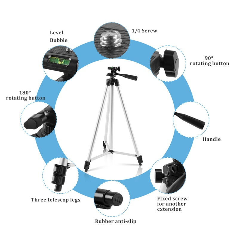 40/52/60inch Mobile Phone Holder Extensible Tripod Stand Selfie Stick Tripod With Phone Holder For Live Streaming Video Photo