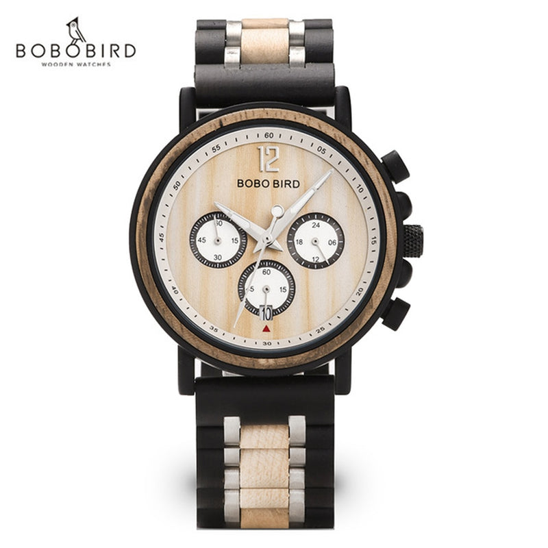 Bobo Bird, relojes para hombre, reloj de pulsera para hombre, relojes de pulsera de cuarzo para hombre, cronógrafo masculino, reloj luminoso Orologio Uomo, regalo personalizado