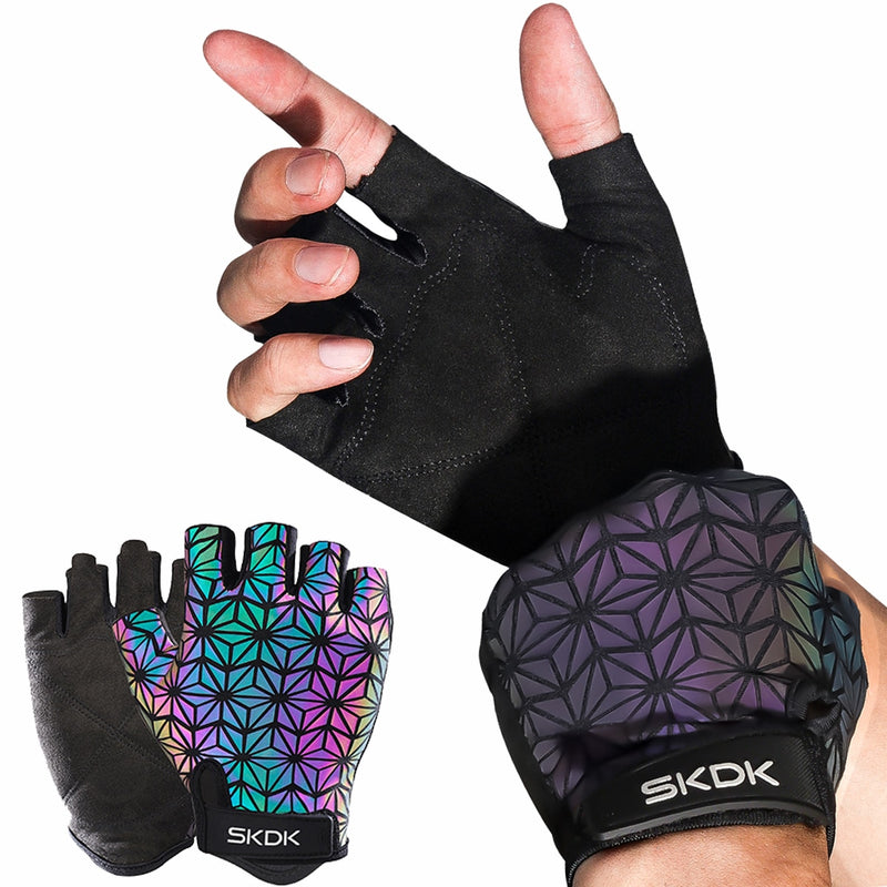 SkangDuke, 1 par, láser, antideslizante, transpirable, pesca, senderismo, motocicleta, Gel, guantes de medio dedo para ciclismo, hombres, mujeres, deportes al aire libre