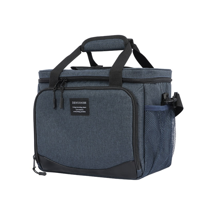 DENUONISS 13L Insulated Thermal Cooler Lunch Box Bag For Work Picnic Bag Car Bolsa Refrigerator Portable Shoulder Bag