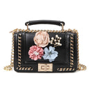 2022 Metal Clip Small Square Bag New Fashion Dinner Flower Shoulder Diagonal Handbag Bags  Shoulder Bags 822