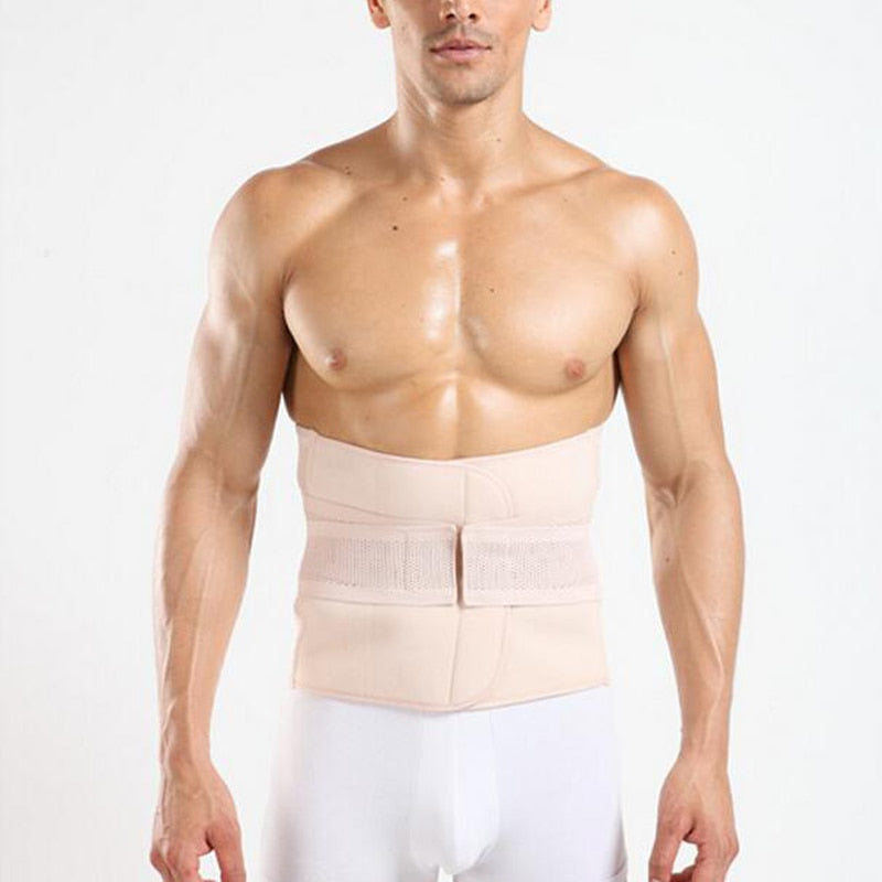 Men Sweat Girdle Shaper Slimming Abdominal Belt Waist Cinchers Back Posture Corrector Body Band