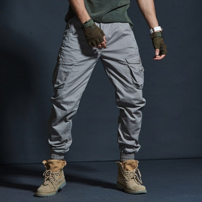 Military Tactical Pants Mens Joggers Camouflage Cargo Casual Pants Male 100% Cotton Multi-Pocket Fashions Large size Trousers