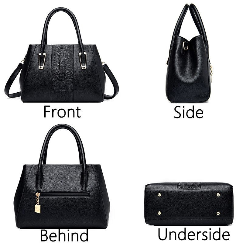 New Crocodile Pattern Women's Handbags Soft Leather Shoulder Bag Designer Brand Women's Crossbody Bag Large-capacity Travel Bag