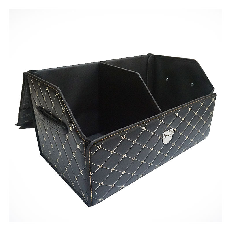 Caja organizadora de maletero de cuero PU AUTOROWN para compras, Camping, Picnic, hogar, garaje, bolsa de almacenamiento, accesorios interiores para automóviles S/M/L