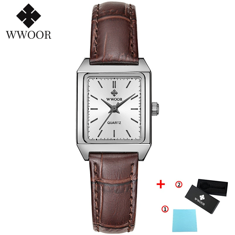 Montre Femme 2022 WWOOR Luxusmarke Damenuhren Mode Rechteck Kleine Uhr Frau Quarz Kleid Damen Armband Armbanduhr