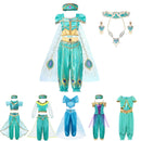 MUABABY Arabian Princess Dress Up Girl Aladdin Fancy Costume Children Photography Halloween Party Outfit Clothes