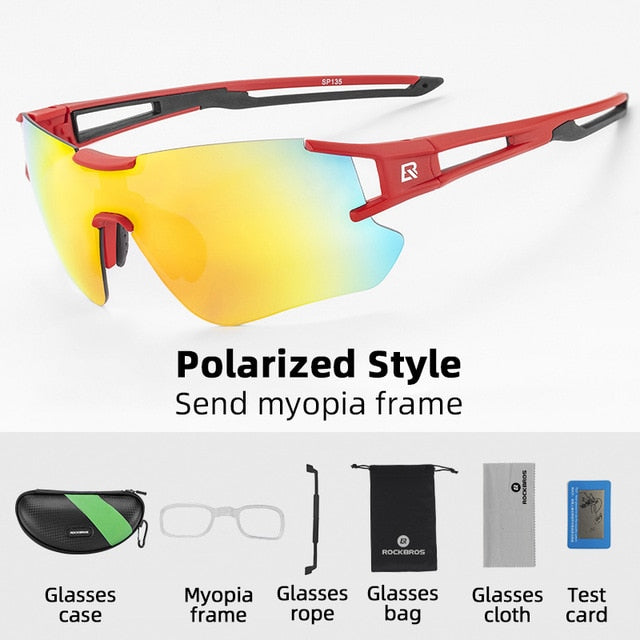 ROCKBROS Polarized Cycling Glasses  Clear Bike Glasses Eyewear UV400 Outdoor Sport Sunglasses Men Women Cycling Sunglasses