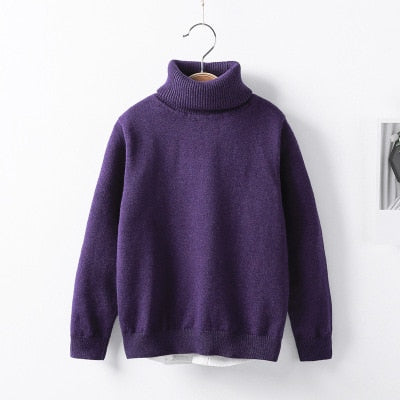 VIDMID Baby Girls boys Winter Turtleneck Sweaters Colthes Autumn Children Clothing Pullover Knitted Solid Kids Sweaters 7088 07