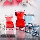 BORREY Unique Beer Cup Funny Wine Glass Whisky Vodka Shot Glasses Creative Bar Cocktail Glass Body Shape Mug Coffee Juice Cup