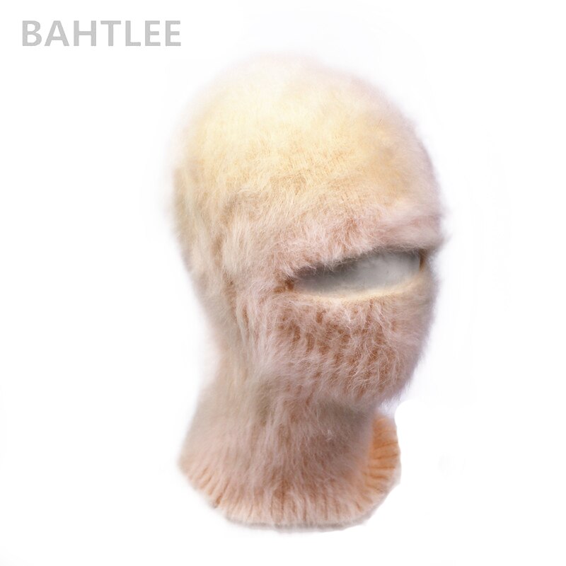 BAHTLEE Winter Ski Mask Balaclava Angora Rabbit Knitted Hat Scarf Neck Warmer For Men Or Women Fleece Cap