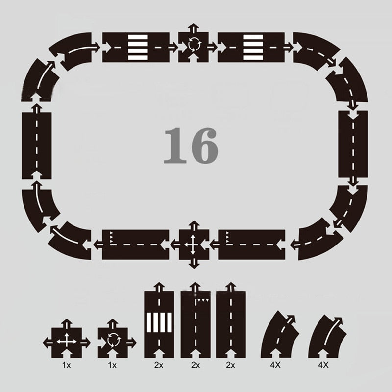 Kids DIY Traffic Roadway Track Puzzle Toys for Children Road Building Motorway Toy Removable Vehicle Cars Track Educational Toys