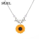 SMJEL Cartoon Sunflower Earings for Women Fashion Big Sun Flower Statement Earring Korean Studs Jewelry Best Friend Gifts