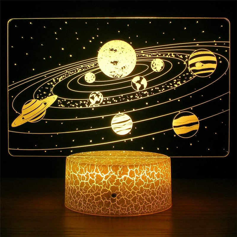 USB 16 Farben Nachtlicht &amp; 24 Schlüssel Fernbedienung Solar System 3D Illusion Lampe Universum Weltraum Kinder Jungen Mädchen Geburtstage oder Feiertage Geschenke