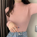 Women Pullovers Sweater Autumn Winter Turtleneck Knitted Sweater Women Tops Long Sleeve Short Slim Sweater Girls