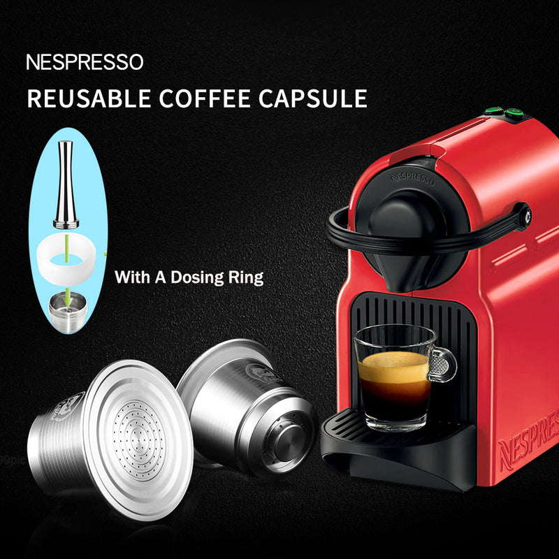 Cápsula de café iCafilas para Nespresso, cápsulas de café de acero inoxidable, filtros reutilizables recargables para máquina de café Espresso