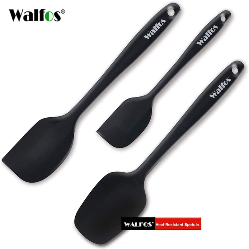 Juego de 3 utensilios de cocina de silicona resistente al calor WALFOS, utensilios de cocina, herramientas de repostería para hornear, espátula, cuchara, espátulas para pasteles, juego de cocina