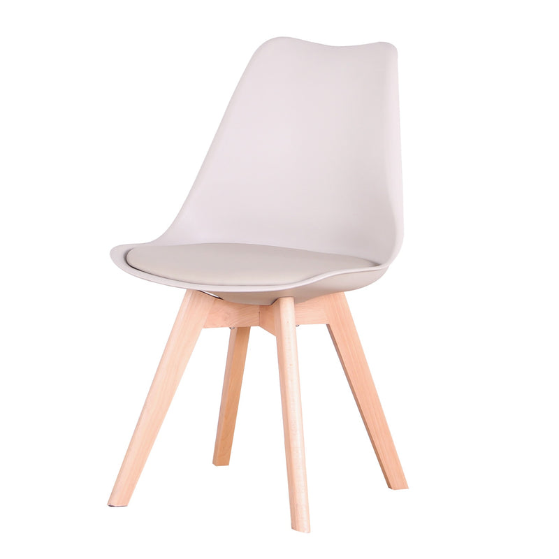 Juego de 4 sillas de comedor modernas EGOONM, asiento acolchado de plástico de madera maciza inspirado con cojín, silla de cocina de estilo Retro para comedor
