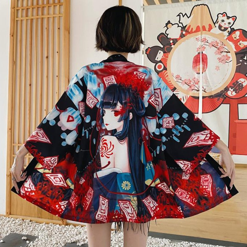 Dragon Anime Kimono Beach Girls Cosplay Dress Shirts New Korean Sunscreen Japanese Kimono Traditional Clothing Hombre Yukata Man