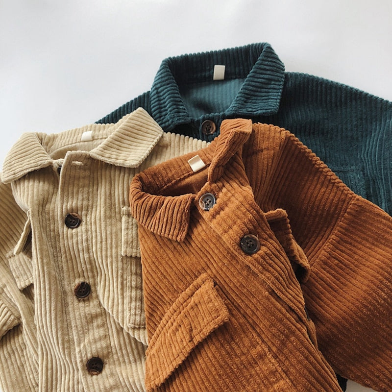 Otoño Invierno bebé niños niñas abrigo de pana estilo coreano japonés ropa para niños bebé niño niña chaqueta de manga larga abrigo para niños