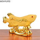 Chinese Style Lucky Home Office Company Car Talisman Money Drawing Fortune Arowana Golden Resin Fish Decorative Statue