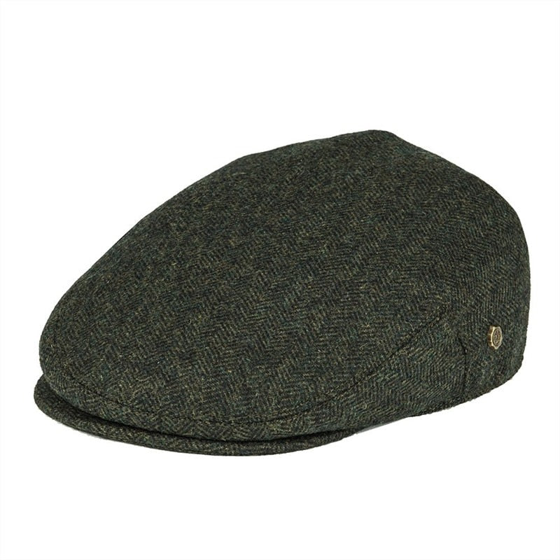 VOBOOM Ivy Cap Herringbone Flat Caps 50% Wool Tweed Scally Cabbie Hat NewsboyCap Bunnet Paddy Dai Cheese-cutter Driving Hats