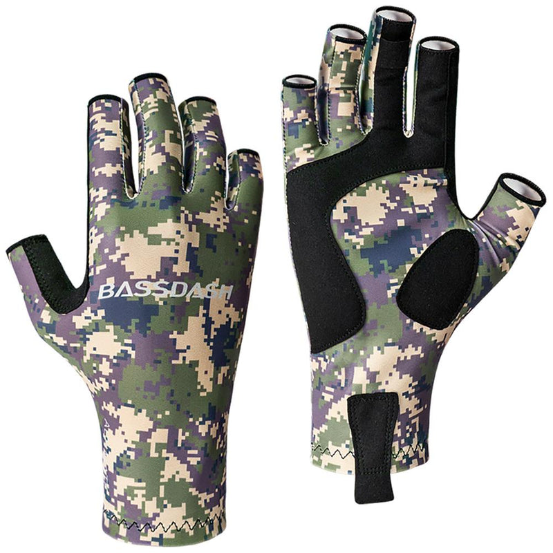 Bassdash ALTIMATE Sonnenschutz Fingerlose Angelhandschuhe UPF 50+ UV-Handschuhe für Herren und Damen zum Kajakfahren, Paddeln, Wandern, Radfahren