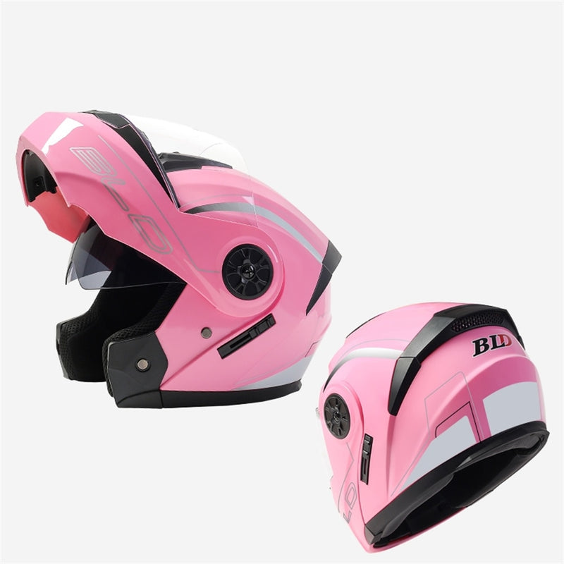 BLD Modular Dual Lens Casco de motocicleta Seguridad Downhill Flip Up Cascos Profesional Motocross Racing Full Face Casco Moto