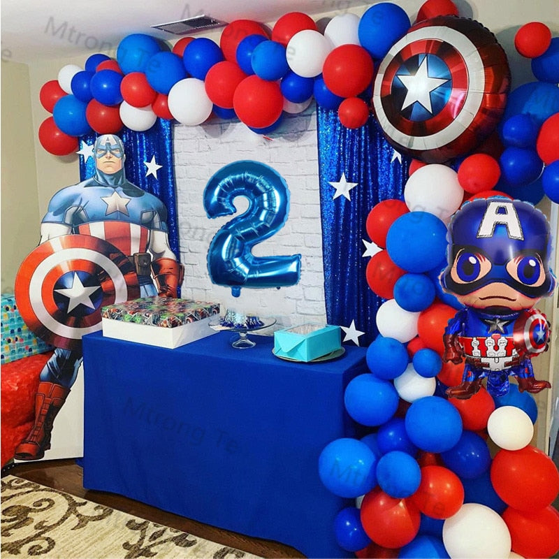 1Set Superheld Ballon Captain America Geburtstagsfeier Dekorationen Babyparty Dekor Kinder Party Cartoon Charakter Ballon Globos