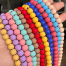 4/6/8mm Natural Matte Multicolor Hematite Stone Rubber Loose Round Beads for Accessories Jewellery Making Diy Bracelet 15"