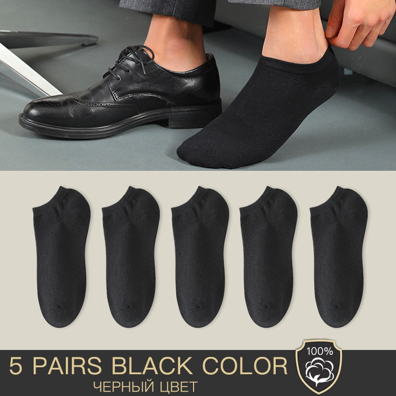 Marca HSS, 100% calcetines de algodón para hombre, calcetines transpirables finos de verano, calcetines de barco invisibles de alta calidad, cortos negros para estudiantes, talla 39-44