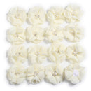 240PCS 5.5cm 2" Pearl Cluster Rhinestone Center Chiffon Hair Flower Hand Sewing Flower Boutique For Baby Headbands