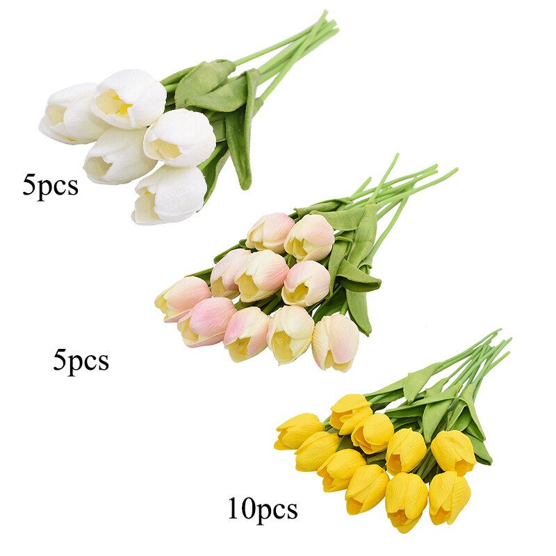 20pcs Mix Tulip Artificial Flower Real Touch Artificial Bouquet Fake Flower for Wedding Decoration Flowers Home Garden Decor