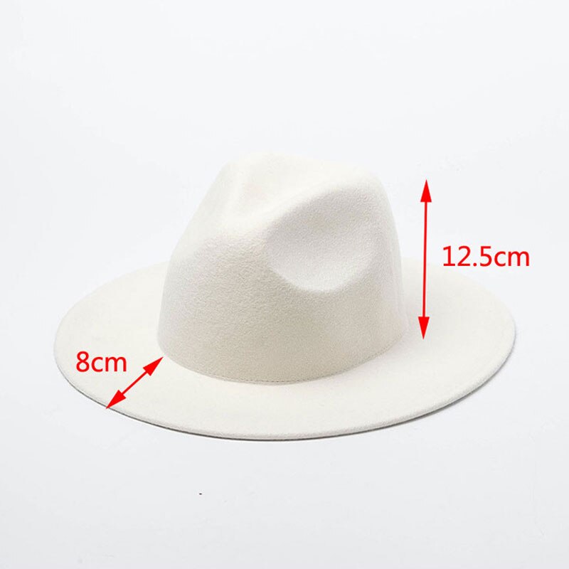 Eleganter Wollfilzhut, weißer Fedora mit breiter Krempe, für Hochzeit, Kirchenhut, Fedora-Hut, Dame, Winter, Floppy, Sombrero, Mujer, Fascinator, Mütze