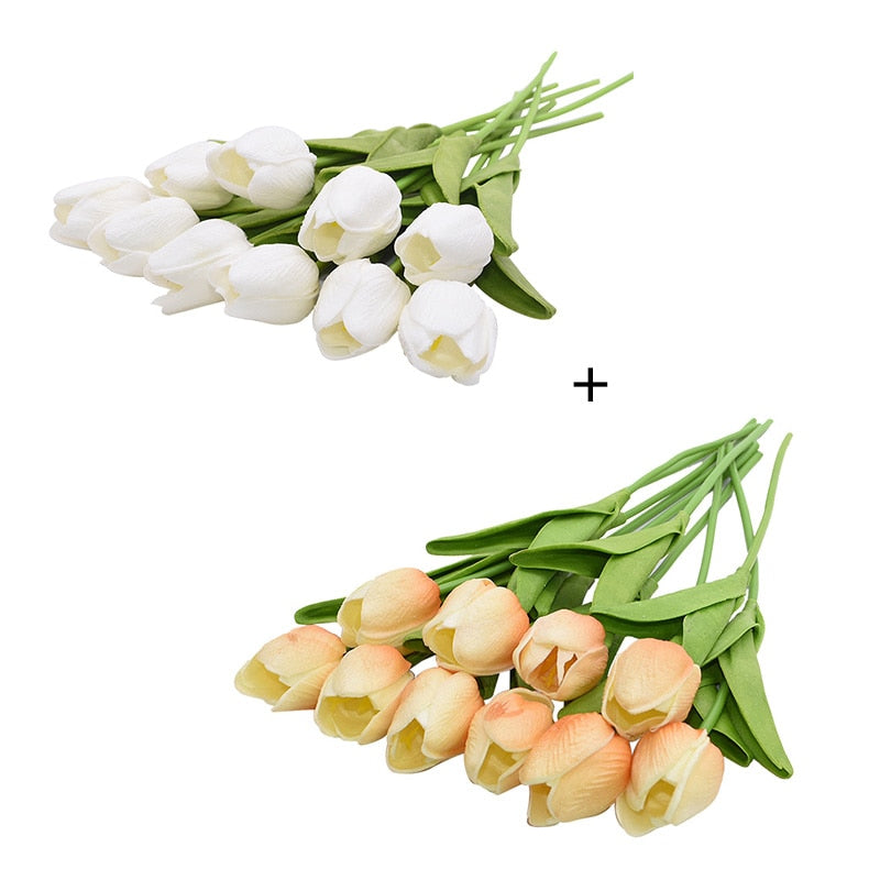 20pcs Mix Tulip Artificial Flower Real Touch Artificial Bouquet Fake Flower for Wedding Decoration Flowers Home Garden Decor