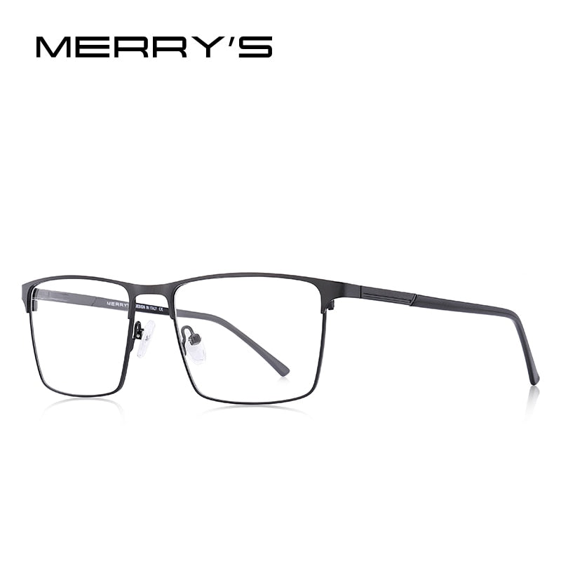 Diseño MERRYS, montura de gafas de aleación de titanio para hombre, estilo de negocios, gafas graduadas para miopía cuadradas ultraligeras para hombre S2057