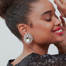 Pauli Manfi, nueva moda, pendientes multicolores de diamantes de imitación para mujer, pendientes elegantes con personalidad para mujer, pendientes de tuerca súper grandes