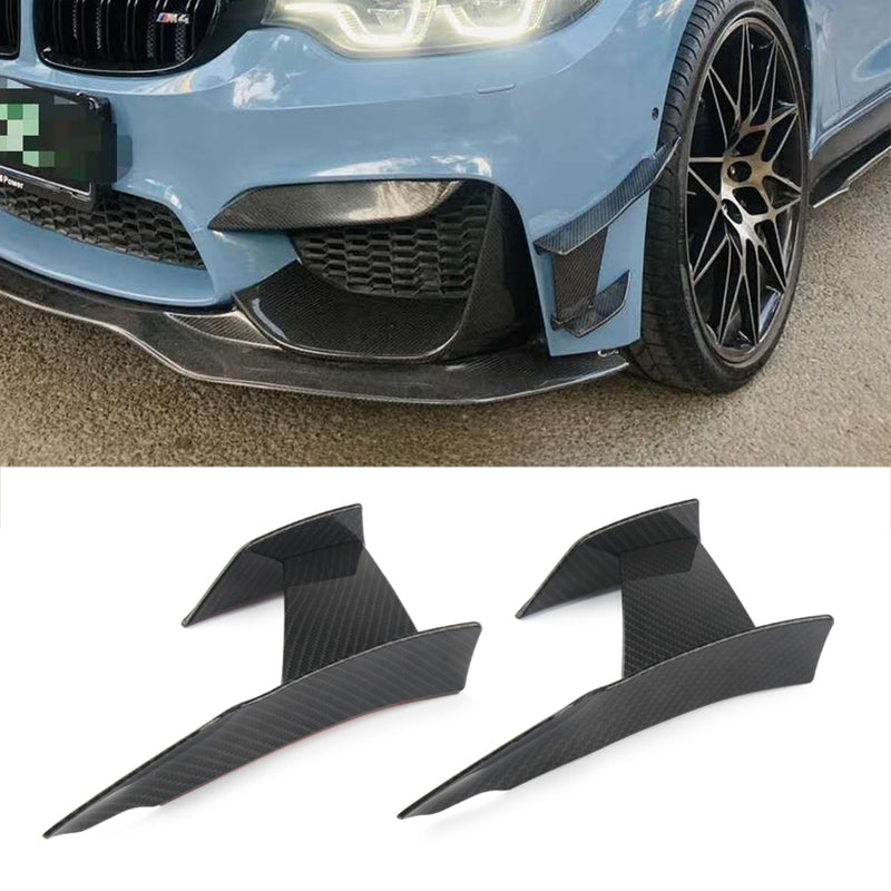 6 uds fibra de carbono accesorios de estilo de coche parachoques delantero labio aleta divisor Spoiler Canard pegatina apto para BMW F80 M3 para BMW F82 M4