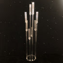 2 set Acrylic Candlestick 8 Heads All Clear Candle Holders Wedding Candelabra Table Centerpieces Flower Stand Holder Candelabrum