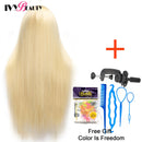 Mannequin Head With 100% High Temperature Fiber Hair 65cm Bride Hairdressing Training Wig Head With Stand Cosmetology Doll Head