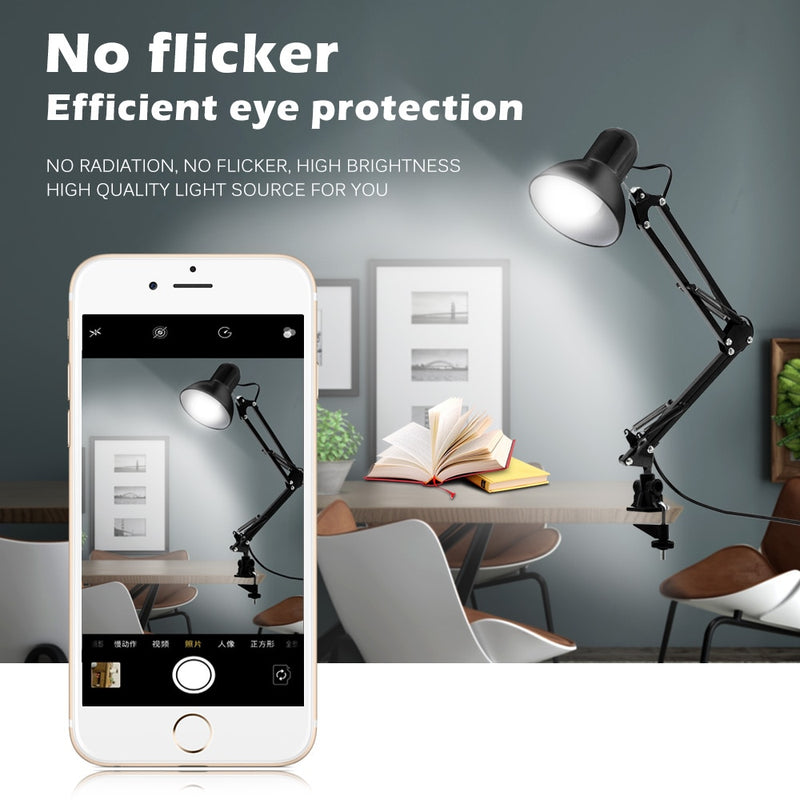 Flexible Led Desk Lamp Home Office Modern Table Lamp Metal Architect Adjustable Folding Reading Light